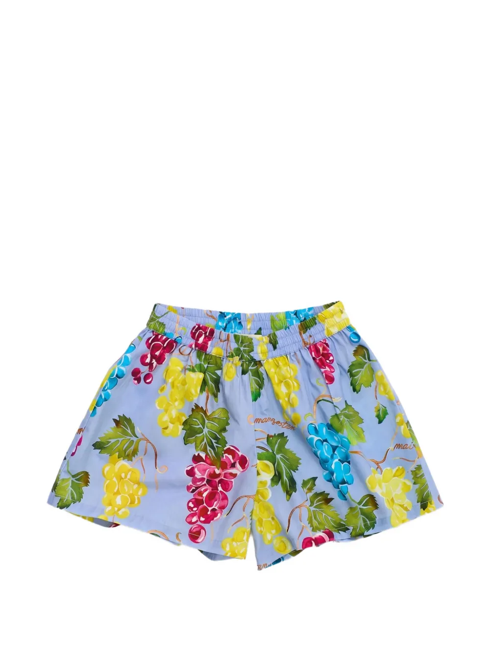 MAISON MANGOSTAN KIDS Uvas grape-print shorts - Blue