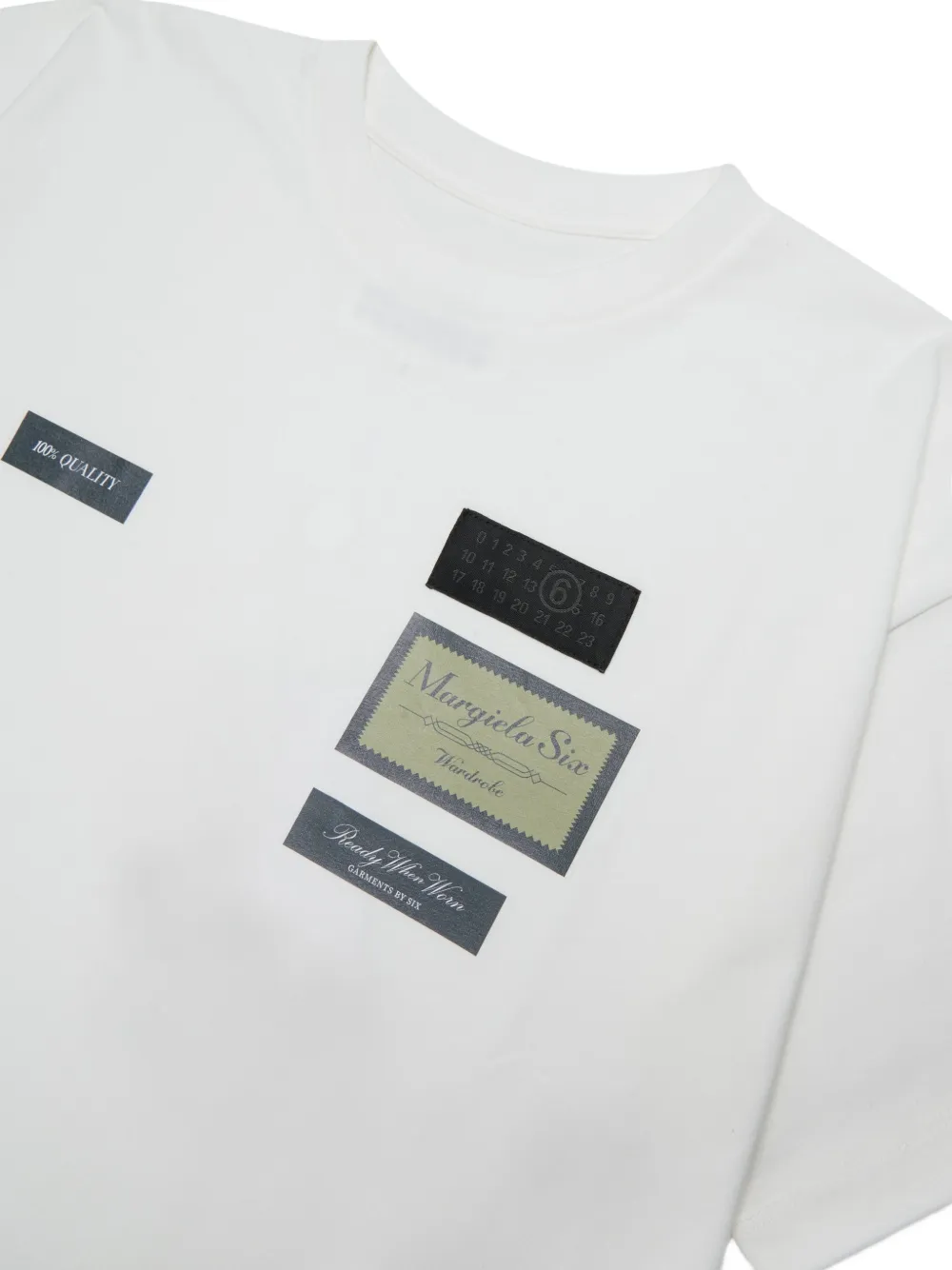 MM6 Maison Margiela Kids logo-patch T-shirt Wit
