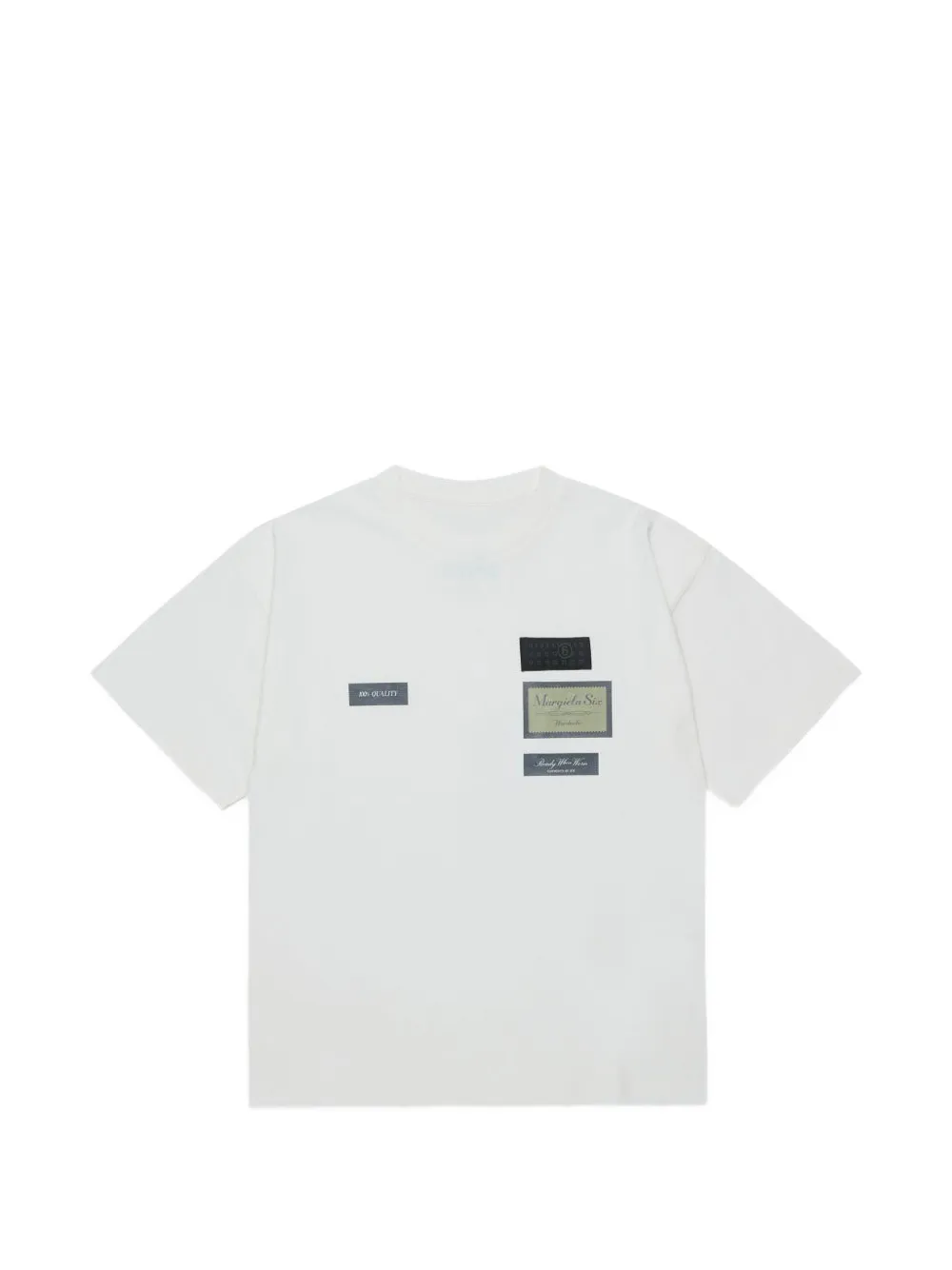 MM6 Maison Margiela Kids logo-patch T-shirt Wit