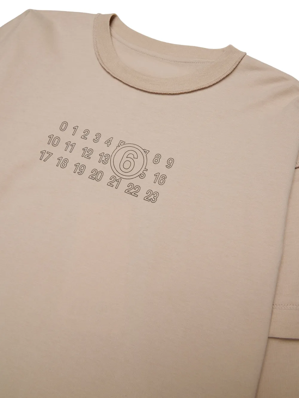 MM6 Maison Margiela Kids layered long-sleeve T-shirt Beige