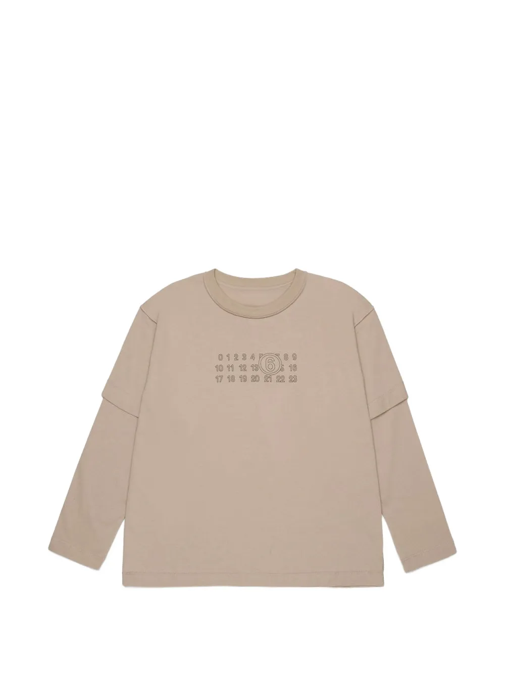 MM6 Maison Margiela Kids layered long-sleeve T-shirt Beige