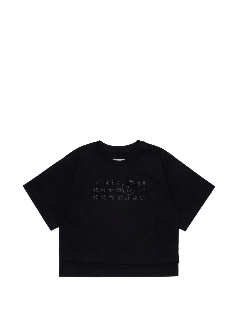 MM6 Maison Margiela Kids shimmering-logo T-shirt Zwart