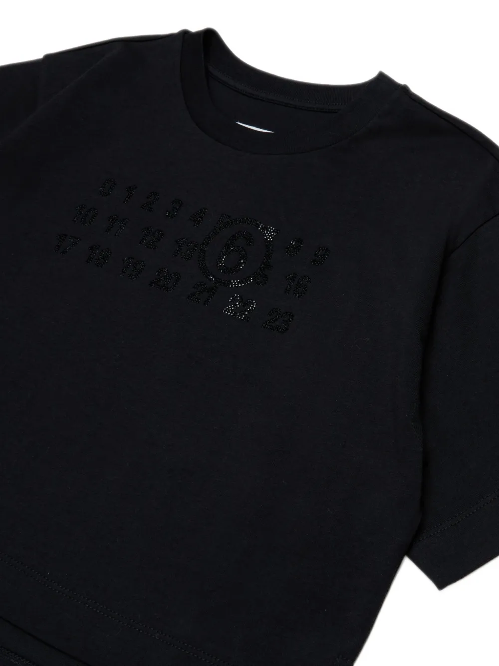 MM6 Maison Margiela Kids shimmering-logo T-shirt Zwart