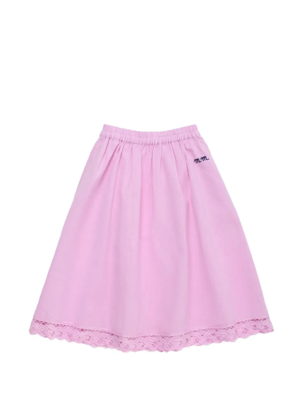 MAISON MANGOSTAN KIDS Isla lace-trim midi skirt - Rosa