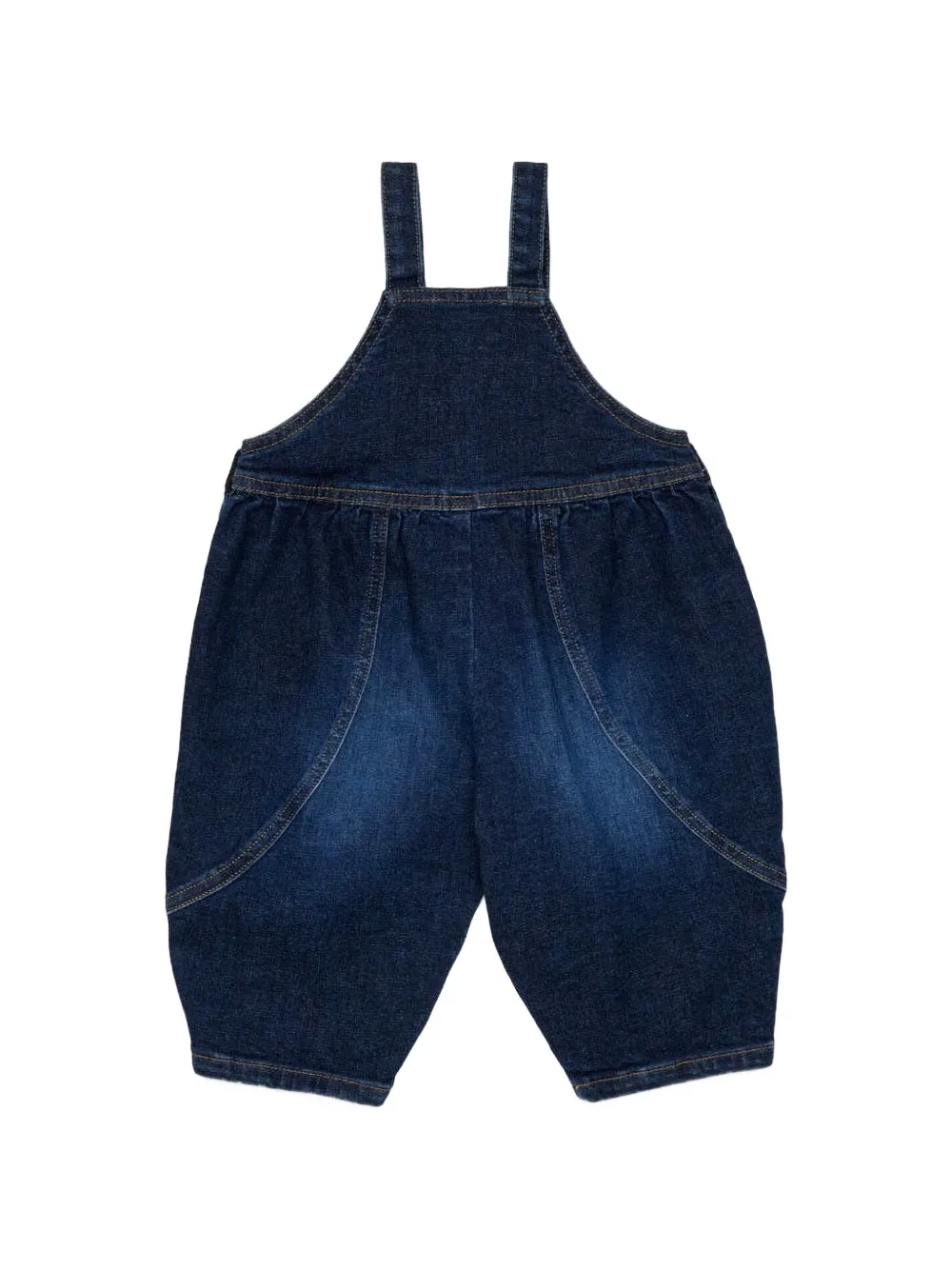 Marni Kids logo-patch denim overalls Blauw