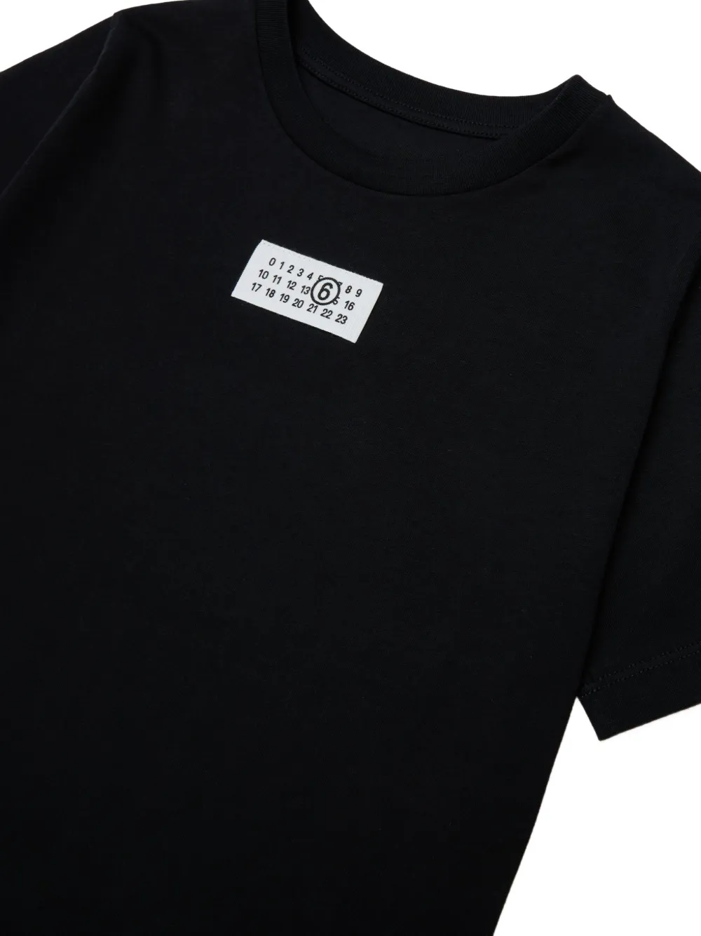 MM6 Maison Margiela Kids logo-patch T-shirt Zwart
