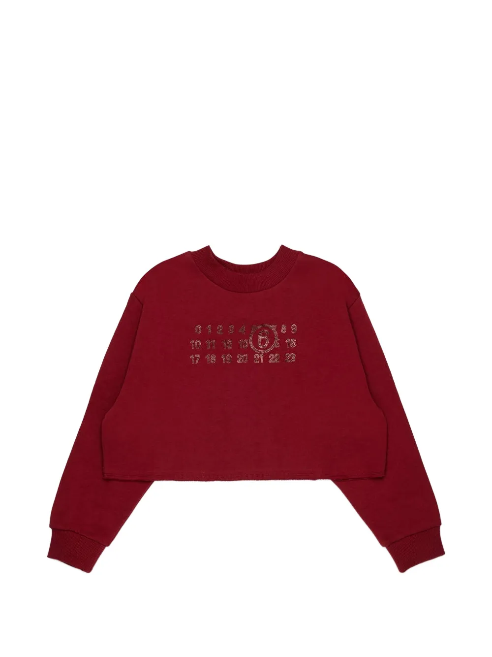 MM6 Maison Margiela Kids shimmering cropped sweater Rood