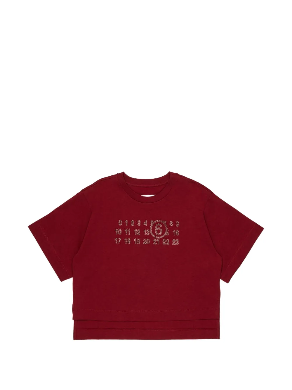 MM6 Maison Margiela Kids numeric-logo T-shirt Rood
