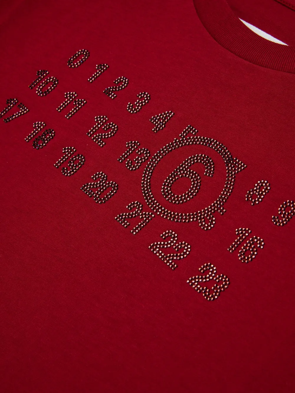 MM6 Maison Margiela Kids numeric-logo T-shirt Rood