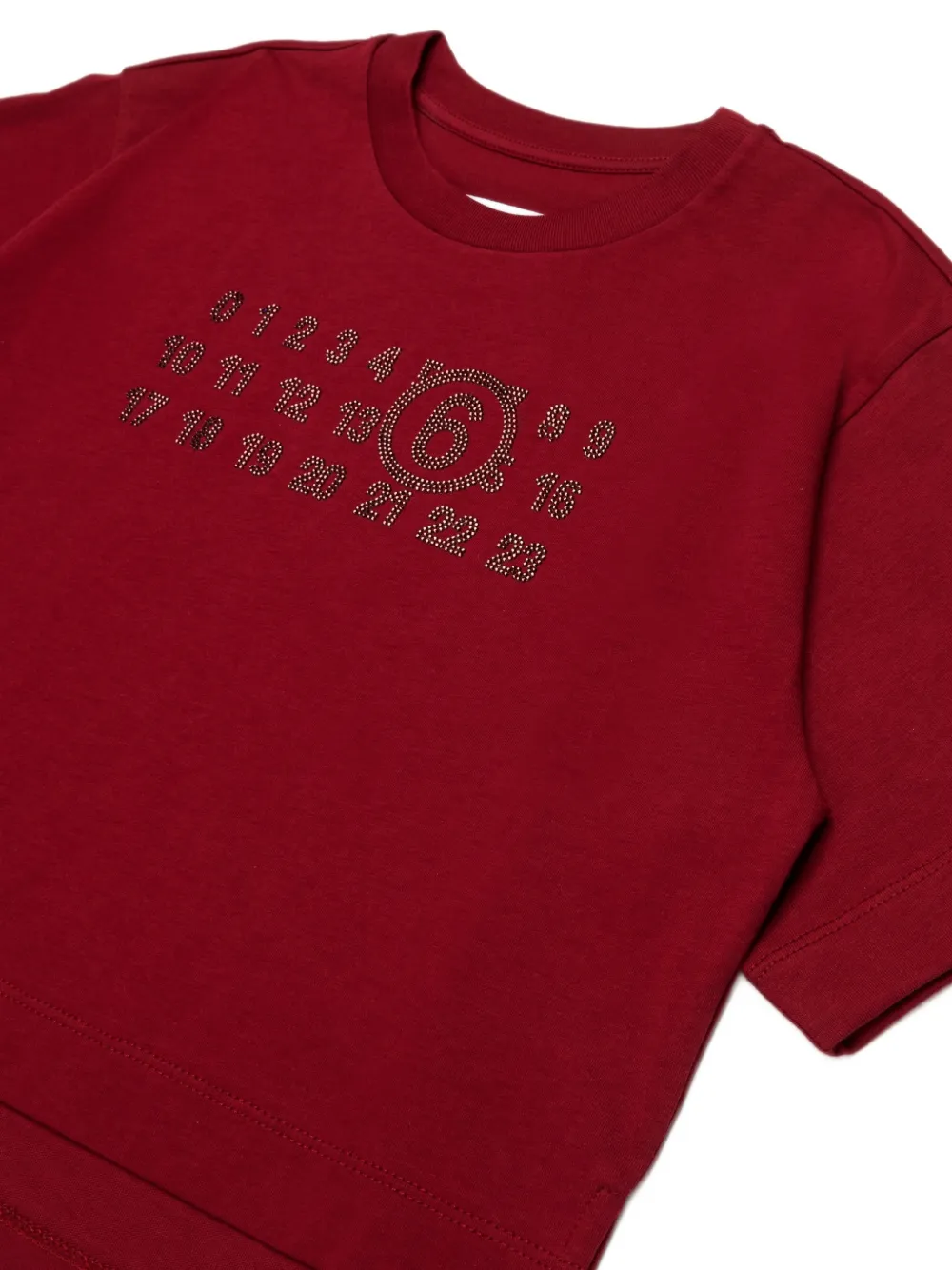 MM6 Maison Margiela Kids numeric-logo T-shirt Rood