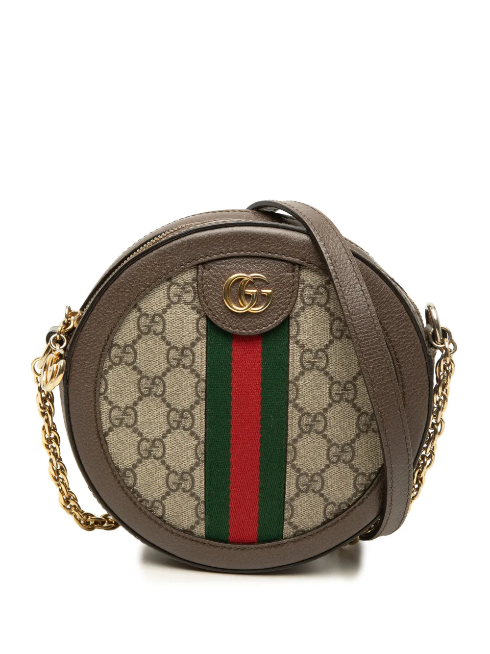 Receipt Editable Mini Gucci Pre-Owned 2016-2026 Mini GG Supreme Web Ophidia Round Crossbody ...