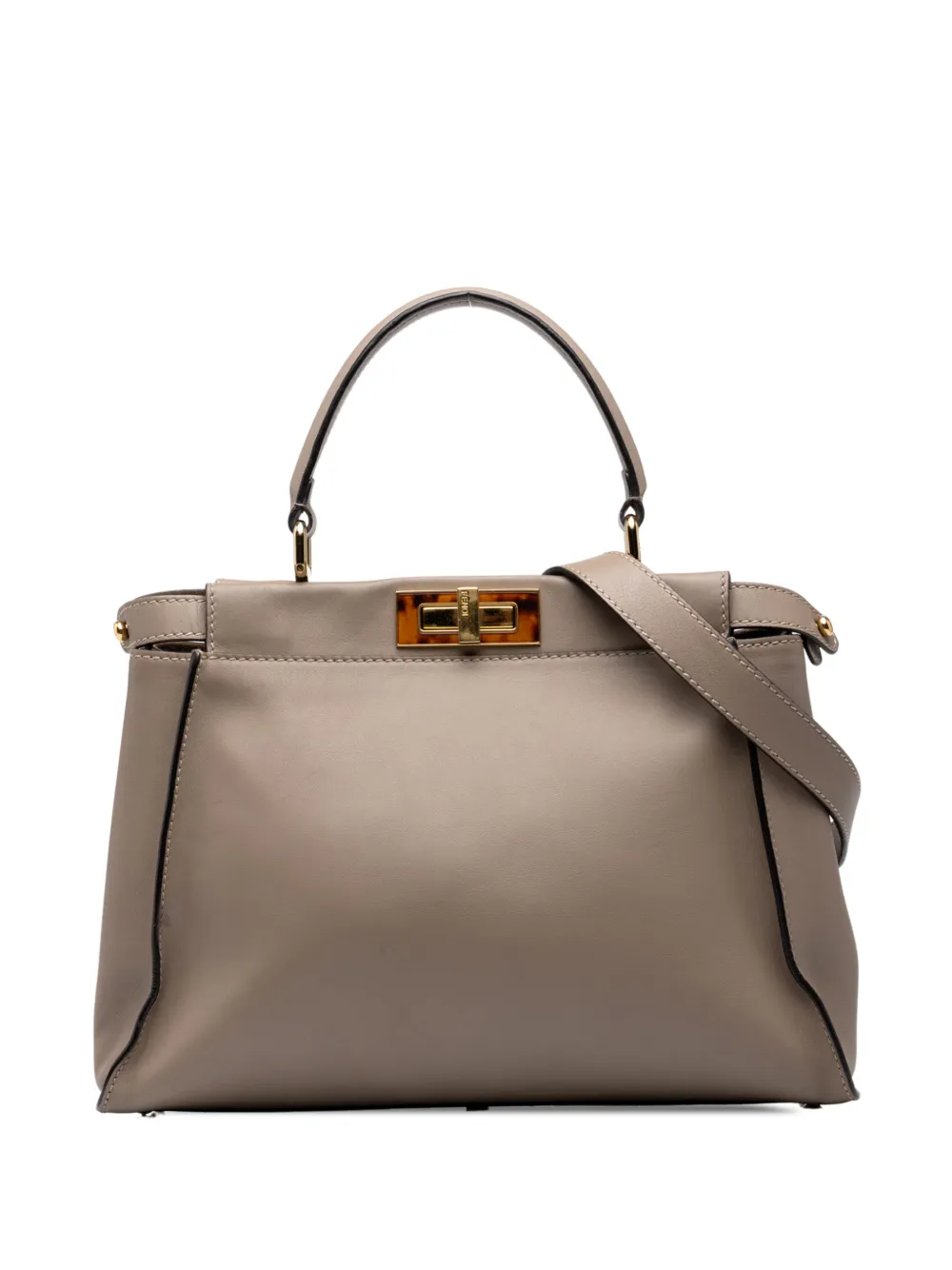 Fendi Pre-Owned 2010-2026 Medium Leather Peekaboo Iconic satchel - Braun