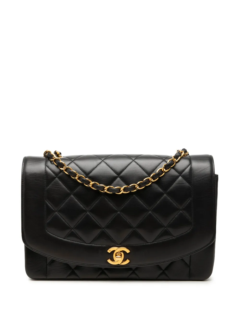 CHANEL Pre-Owned 1994-1996 Small Quilted Lambskin Diana Single Flap shoulder bag - Schwarz