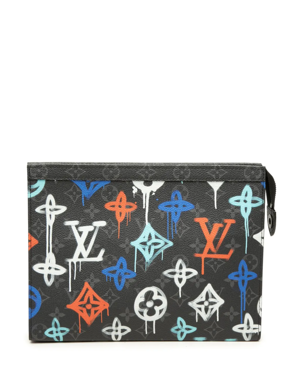 Louis Vuitton Pre-Owned 2021-2026 Monogram Eclipse Graffiti Pochette Voyage MM clutch bag - Nero