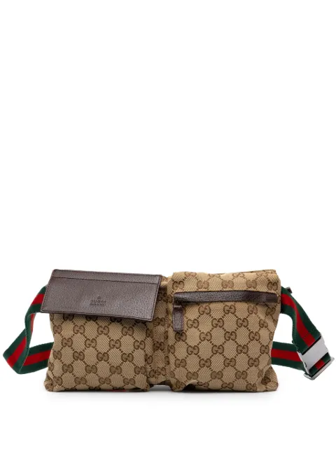 Gucci Pre-Owned cangurera Web Double Pocket en lona GG 2000-2015