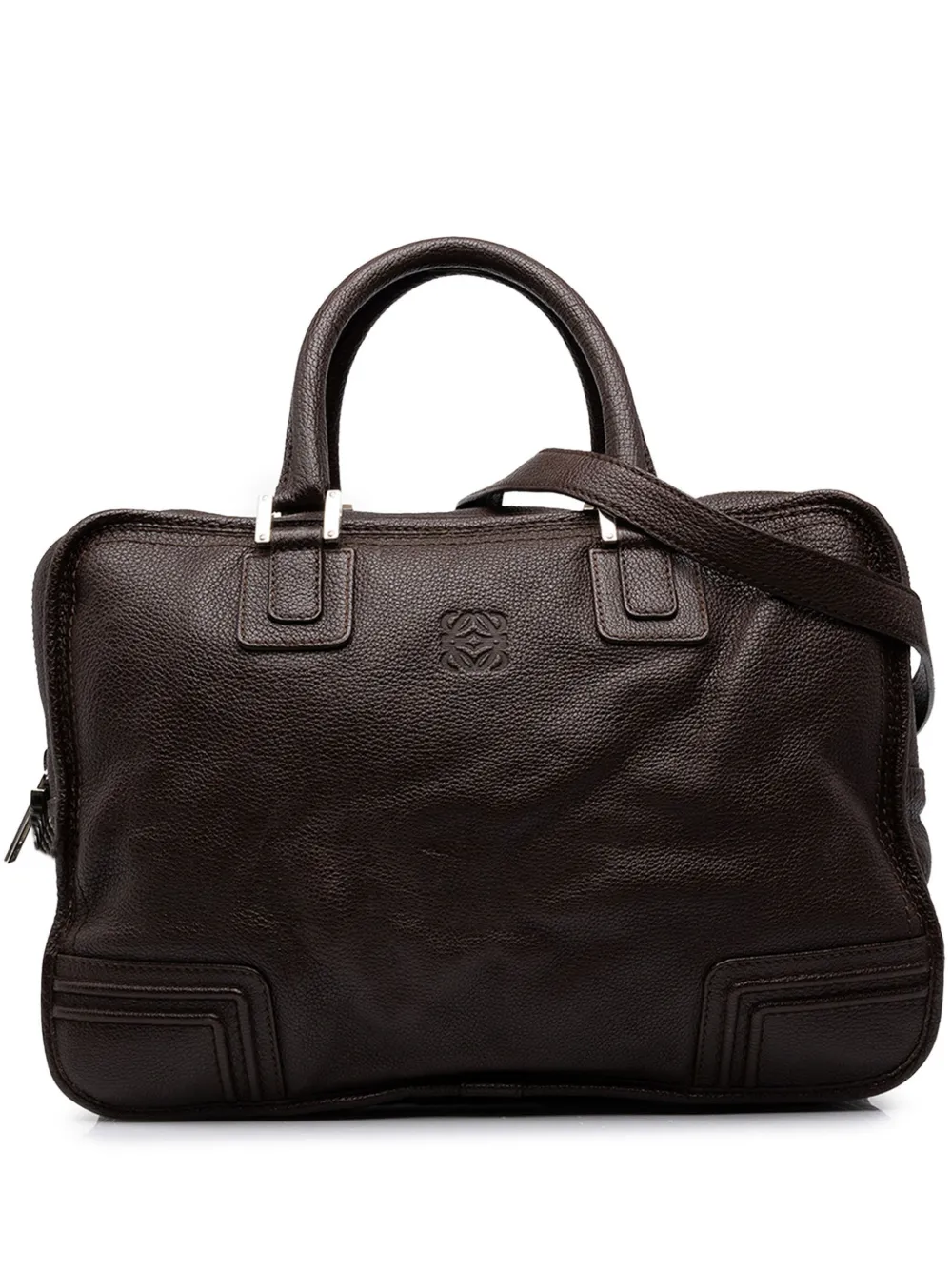 Loewe Pre-Owned 2007 Goatskin Amazona business bag - Braun