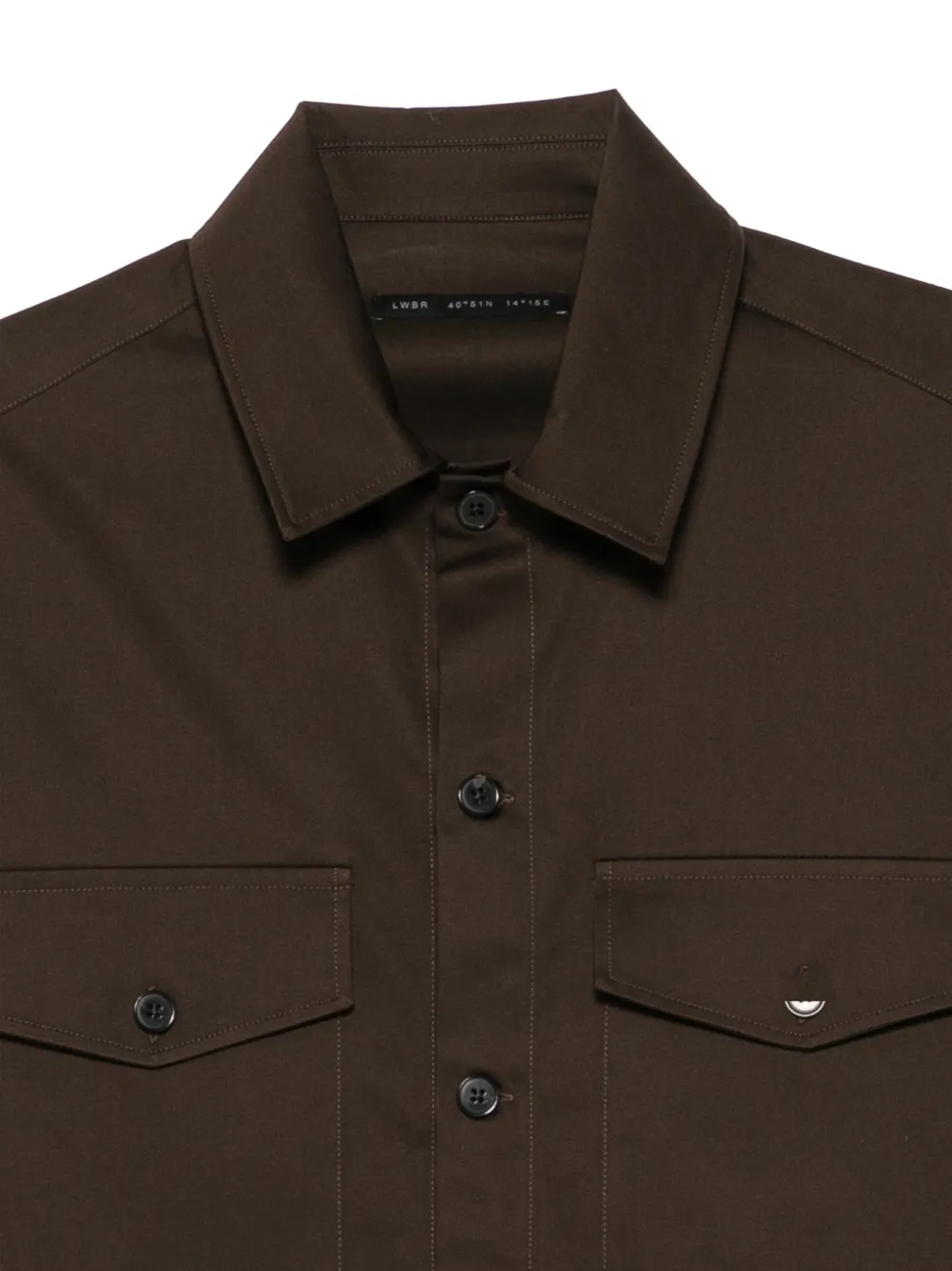 Low Brand Button-up overhemd met zakdetail Bruin