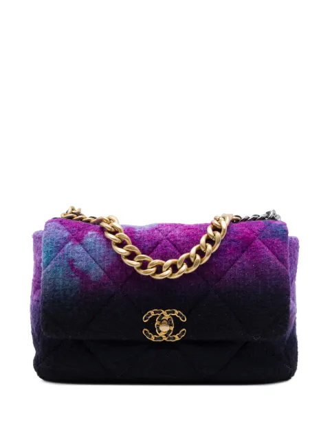 CHANEL Pre-Owned 2020 Large Tweed Ombre 19 Flap satchel
