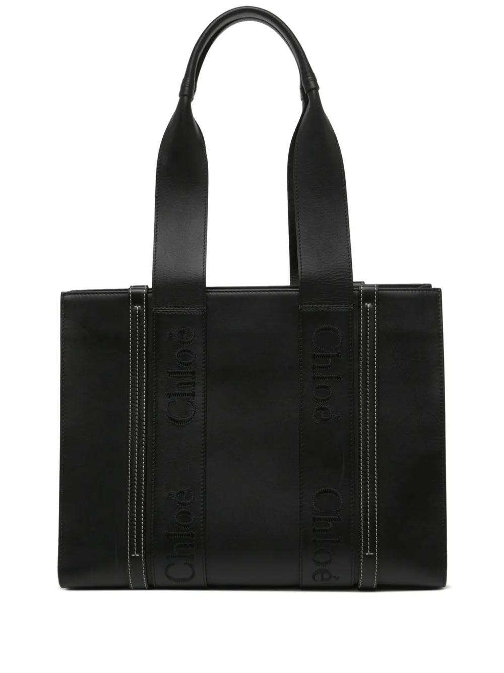 Chloé Pre-Owned 2022 Medium Calfskin Woody tote bag - Schwarz