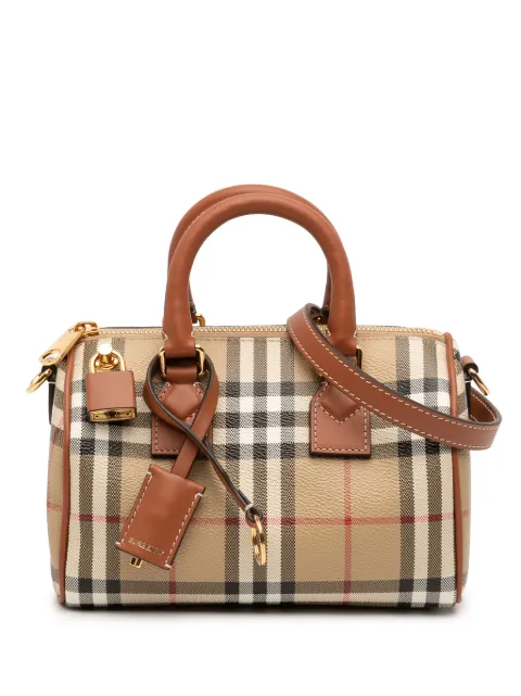 Burberry Pre-Owned 2018-2026 Mini House Check Coated Canvas Bowling Bag satchel