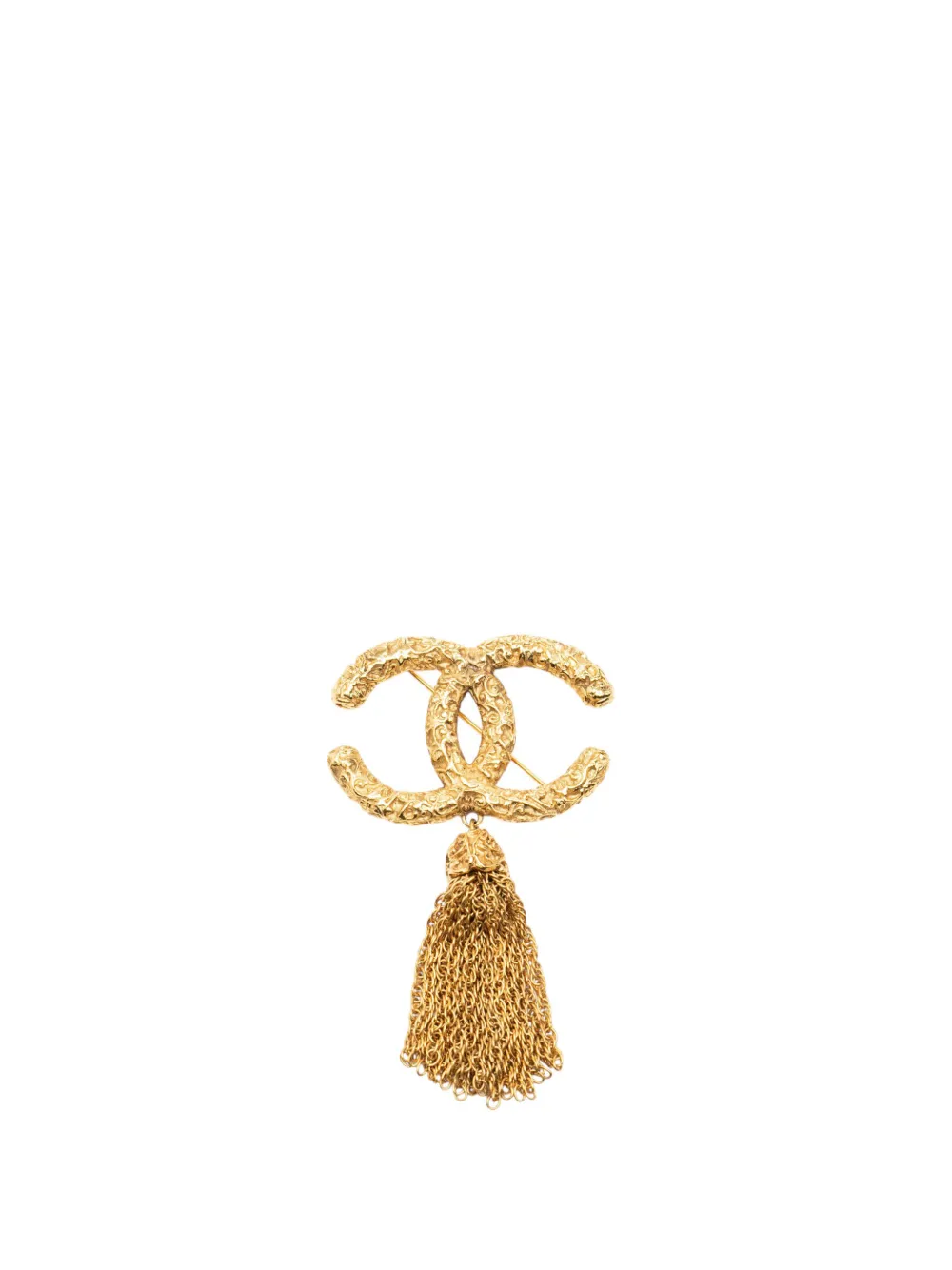 CHANEL Pre-Owned broche fantaisie Lava en plaqué or CC (1993)
