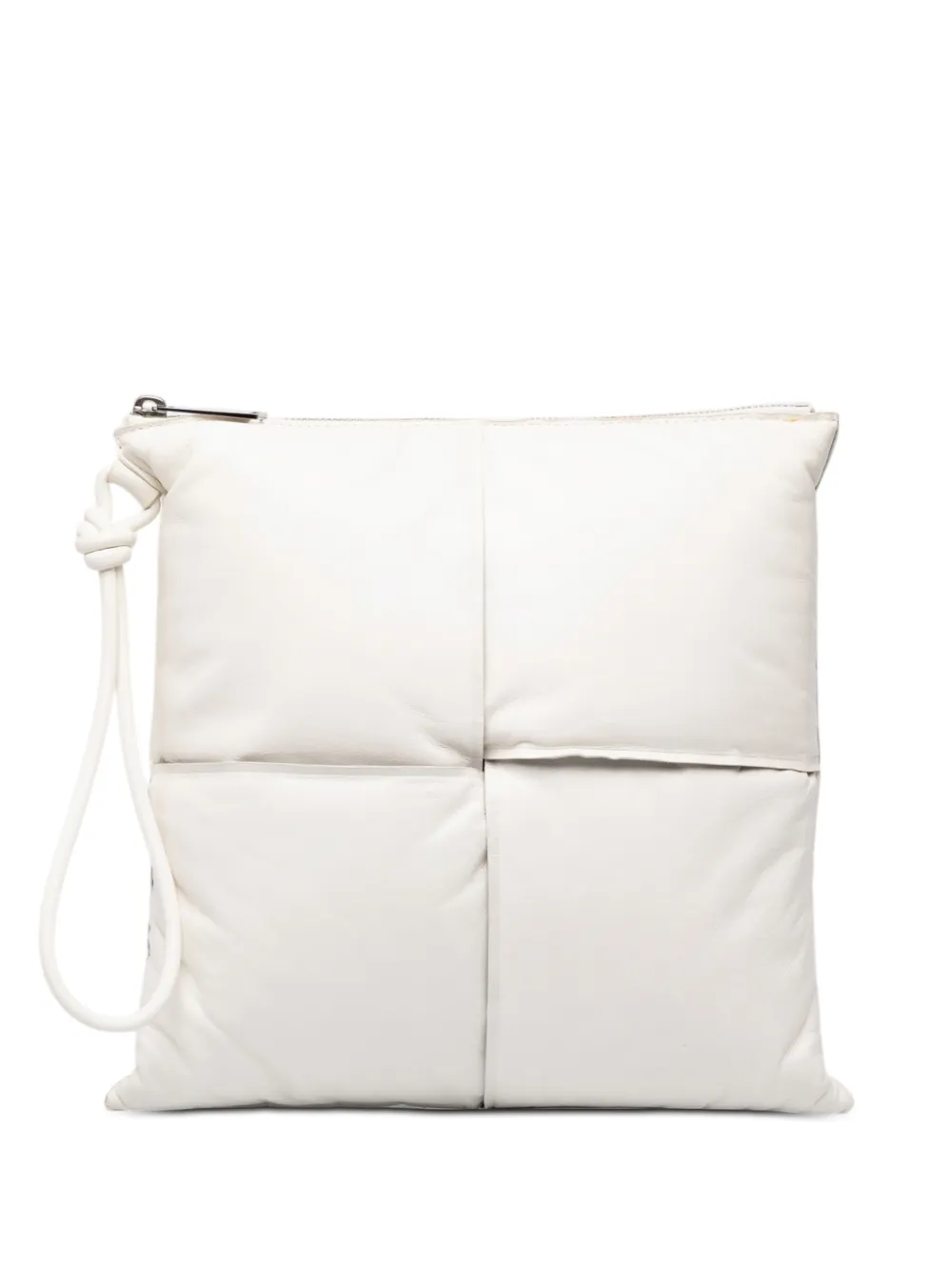 Bottega Veneta Pre-Owned 2012-2026 Nappa Maxi Intrecciato Padded Square Wristlet Pouch clutch bag - White