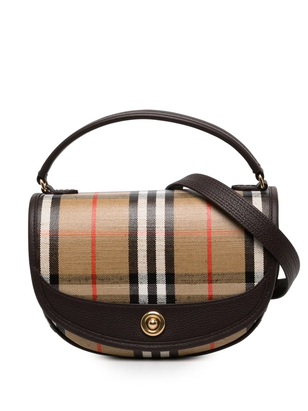 Burberry Pre-Owned 2023-2026 Leather Trimmed House Check Coated Canvas Highlands satchel - Toni neutri