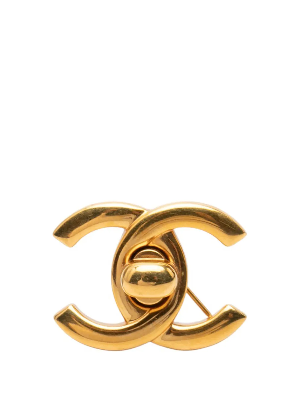 CHANEL Pre-Owned broche fantaisie dorée à logo CC style fermoir tourniquet (1996)