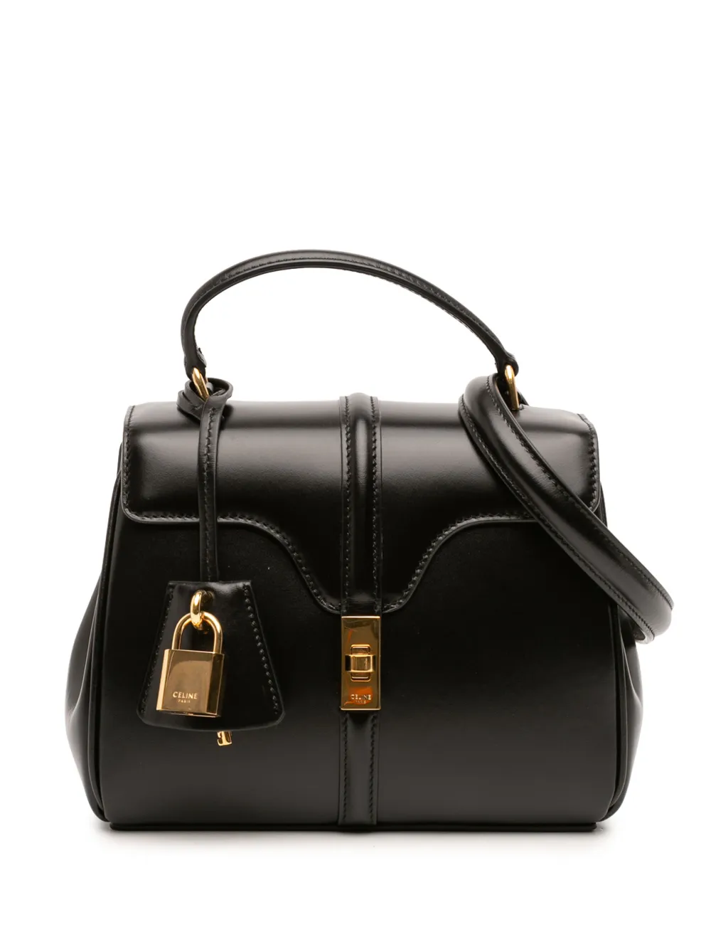 Celine Pre-Owned 2016-2026 Mini Smooth Calfskin 16 Top Handle Bag satchel - Schwarz
