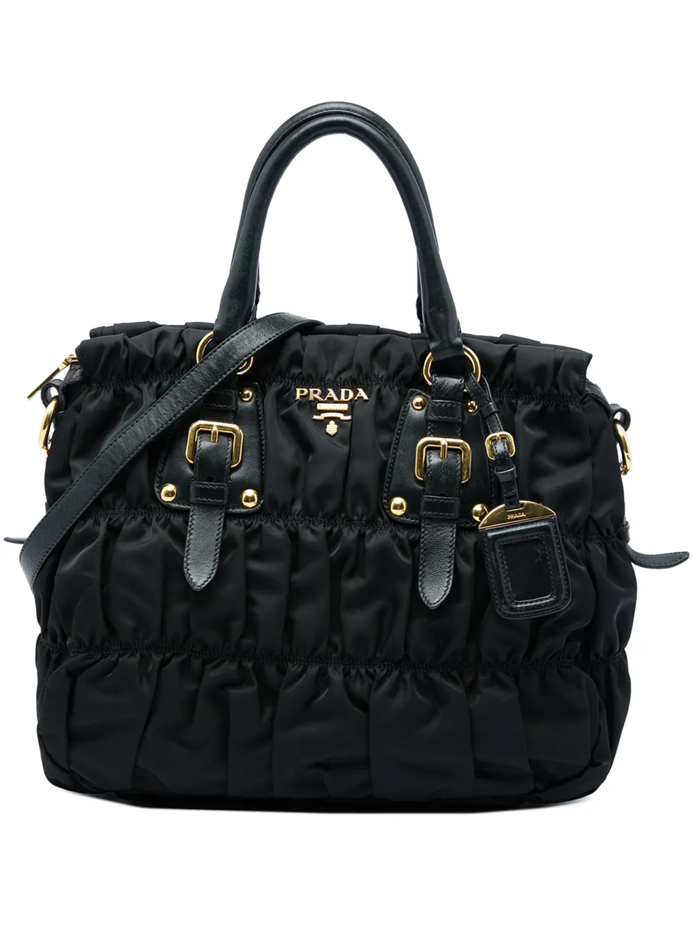 Prada Pre-Owned 2013-2026 Tessuto Gaufre satchel - Nero