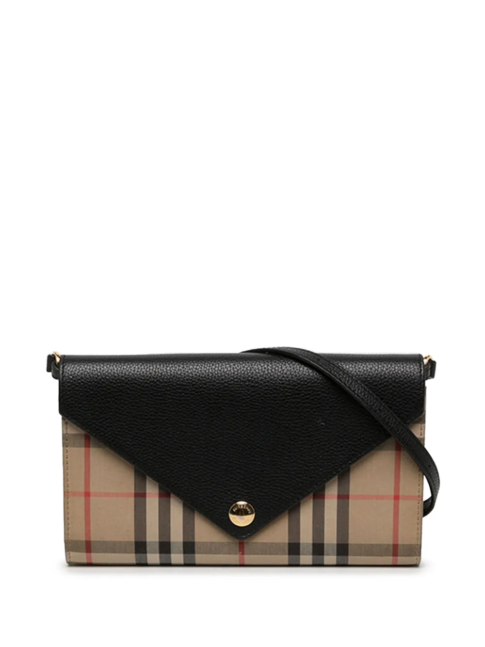 Burberry Pre-Owned 2018-2023 House Check Canvas and Leather Hannah Wallet on Strap crossbody bag - Nude