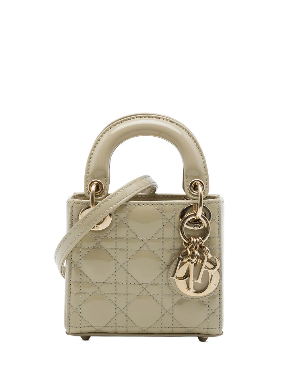 Christian Dior Pre-Owned 2022 Micro Patent Cannage Lady Dior satchel - Toni neutri