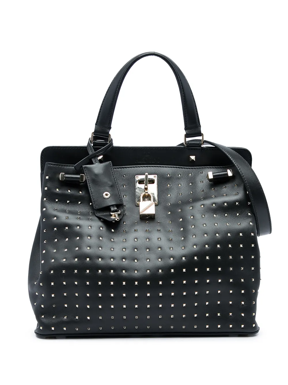 Valentino Garavani Pre-Owned 2000-2017 Medium Calfskin Rockstud Joylock satchel - Nero