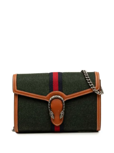 Gucci Pre-Owned 2000-2015 Wool Web Dionysus Wallet on Chain crossbody bag