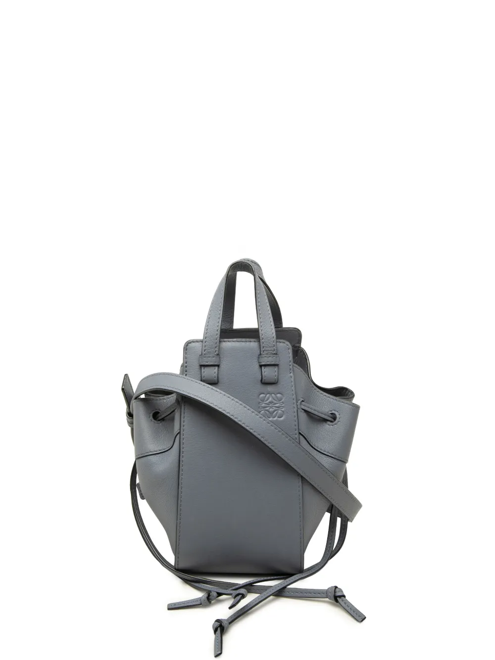 Loewe Pre-Owned 2021 Mini Grained Calfskin Drawstring Hammock satchel - Grau