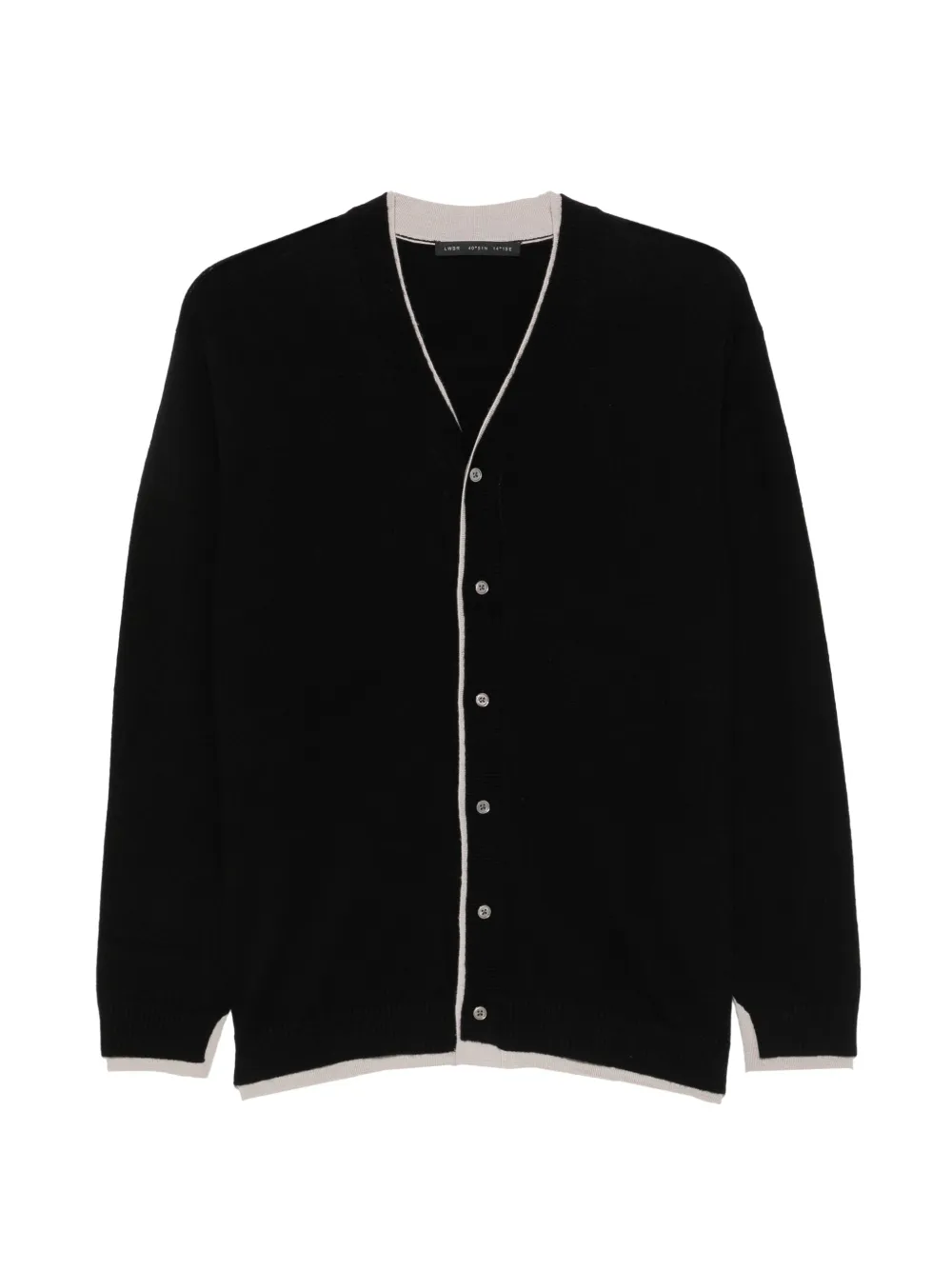 Low Brand contrast-trim V-neck cardigan - Nero