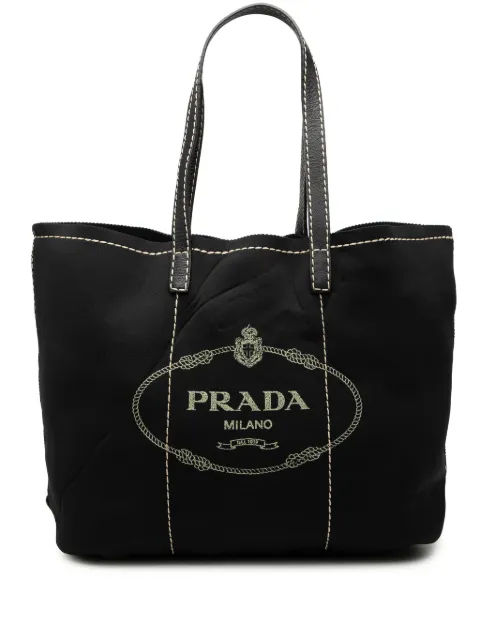 Prada Pre-Owned 2013-2026 Neoprene Logo Shopping tote bag