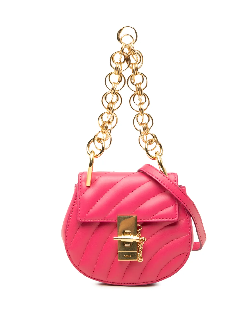 Chloé Pre-Owned 2018 Nano Quilted Leather Drew Bijou satchel - Rosa