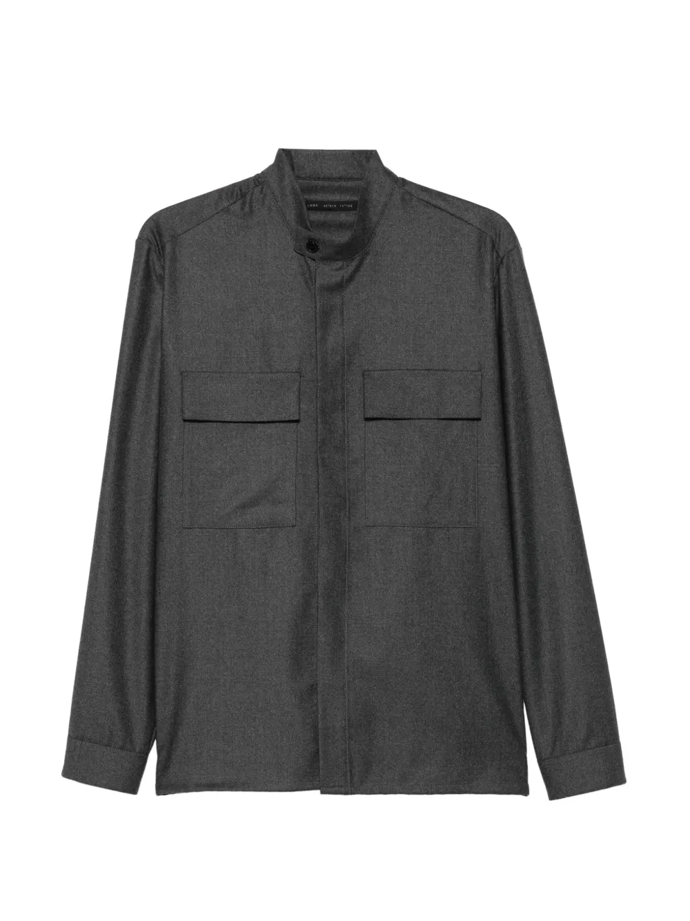 Low Brand band-collar chest-pocket shirt - Grey