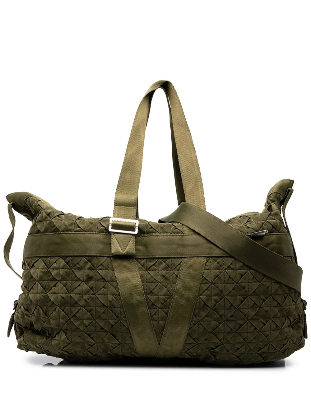 Bottega Veneta Pre-Owned 2012-2026 Canvas Intrecciato Webbing Cassette Duffle Bag travel bag - Green