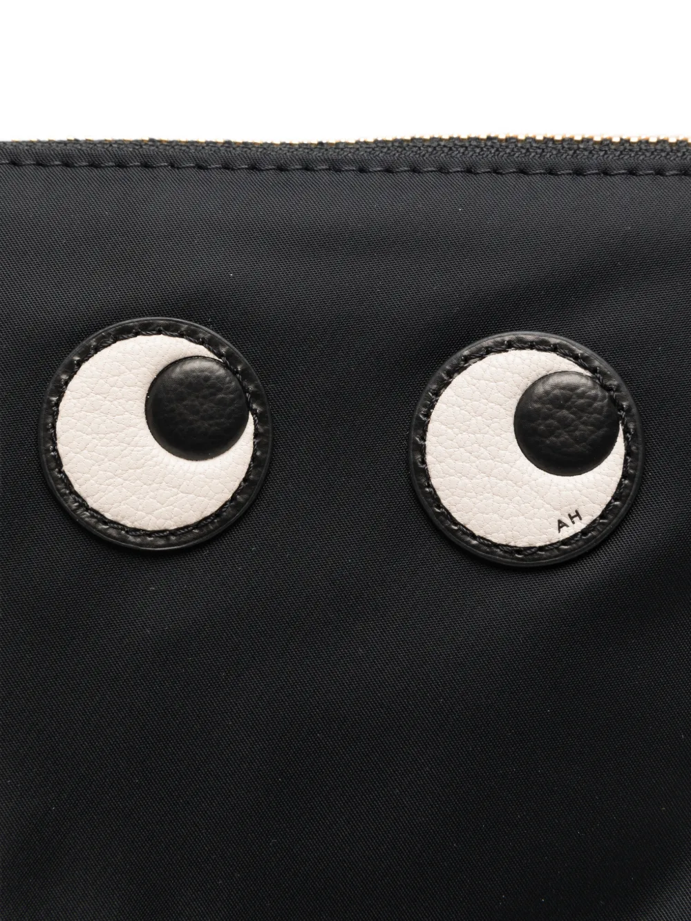Anya Hindmarch Eyes clutch met rondomlopende rits Zwart