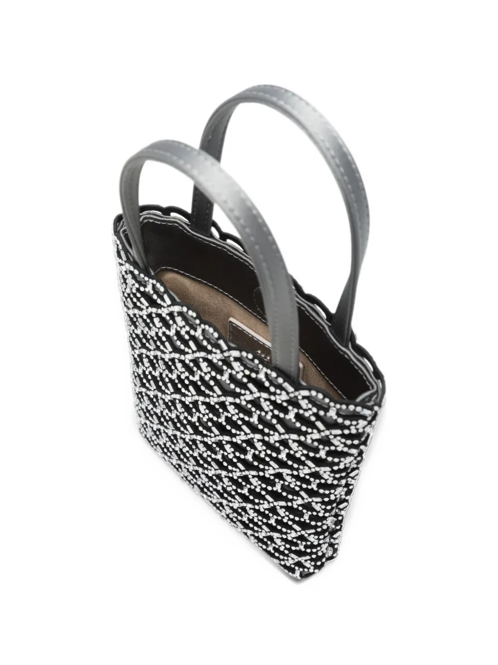 Anya Hindmarch Mini-tas met geschulpte rand en verfraaid met kristallen Grijs