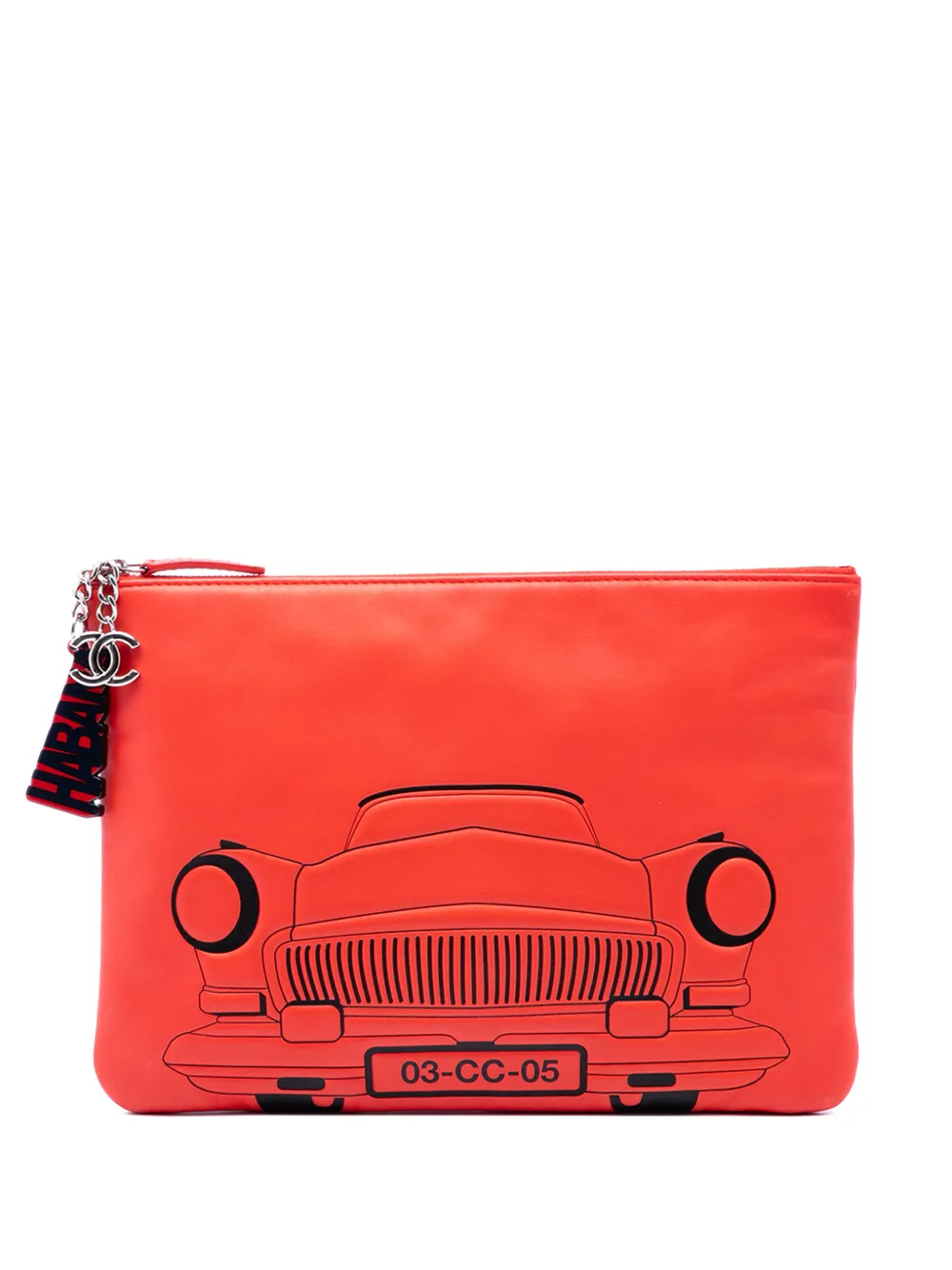 CHANEL Pre-Owned 2016-2017 Medium Printed Lambskin Cuba La Habana O Case clutch bag - Orange