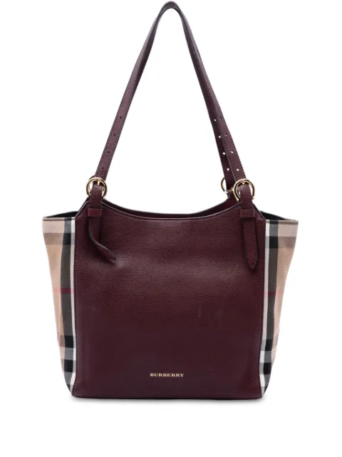 Burberry Pre-Owned 2000-2017 Small Derby Calfskin and House Check Canvas Canterbury tote bag