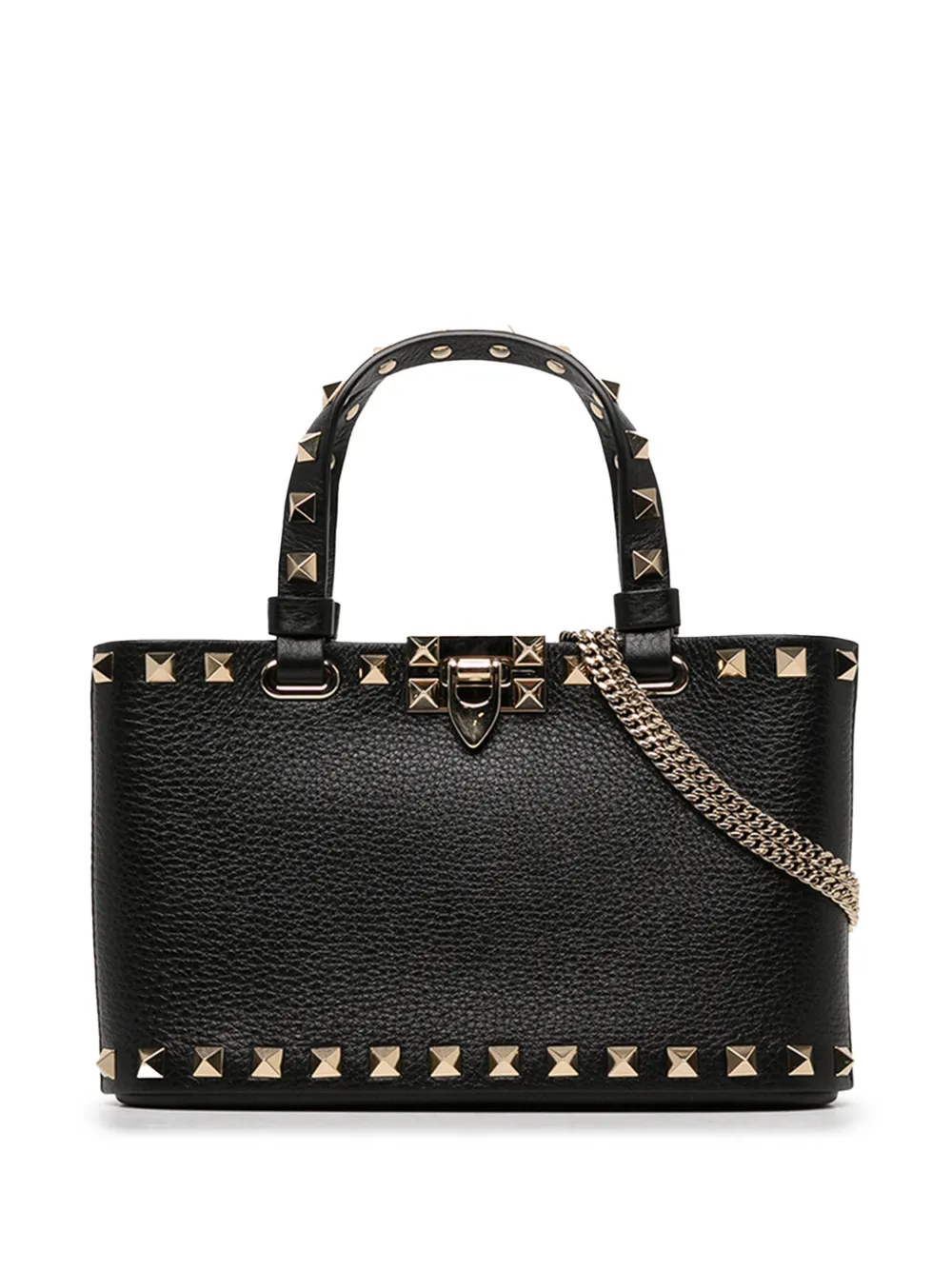 Valentino Garavani Pre-Owned 2000-2017 Mini Grainy Calfskin Rockstud Shopping Bag satchel - Nero