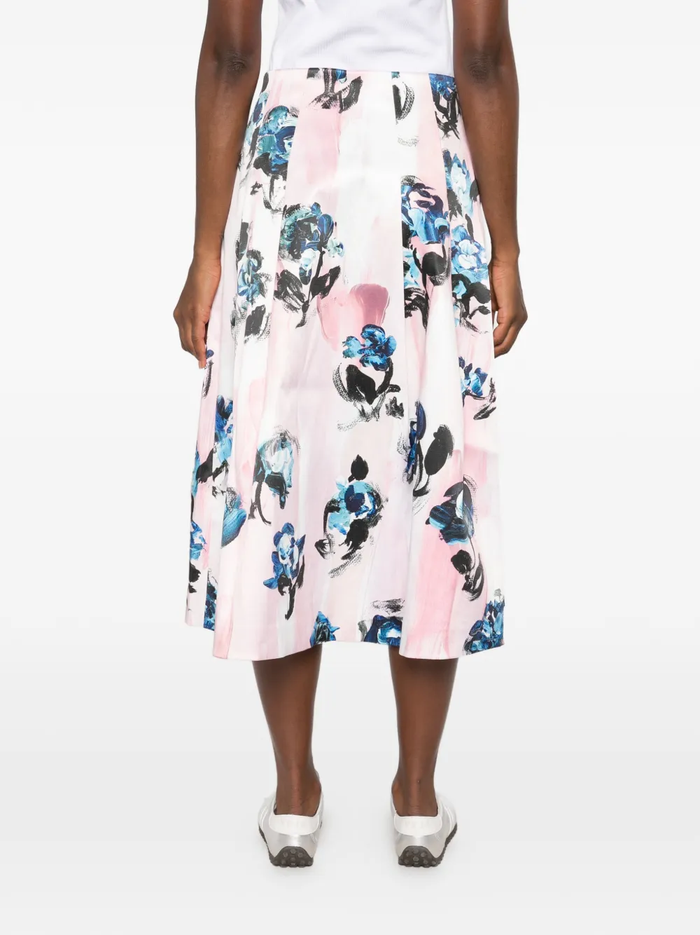 Stine Goya floral-print pleated midi skirt Roze