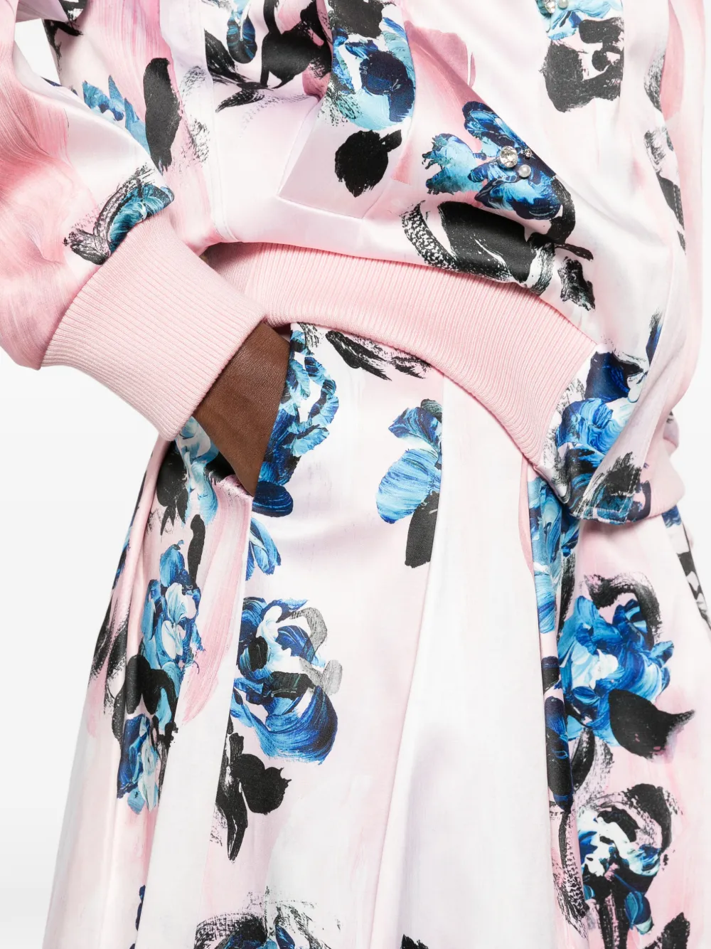 Stine Goya floral-print pleated midi skirt Roze