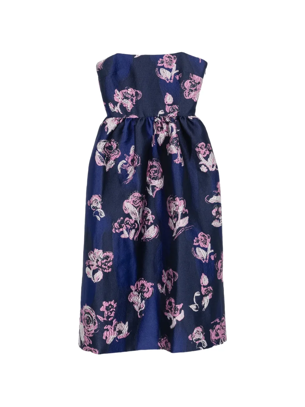 Stine Goya floral-jacquard flared midi dress - Blu
