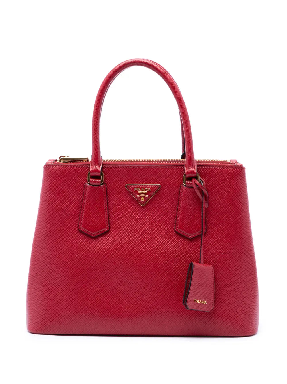 Prada Pre-Owned 2000-2013 Medium Saffiano Galleria Double Zip satchel - Rosso