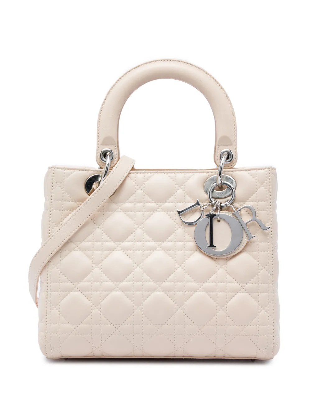 Christian Dior Pre-Owned 2012 Medium Lambskin Cannage Lady Dior satchel - Marrone